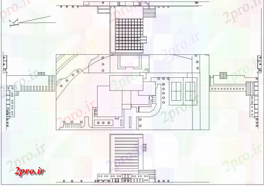 دانلود نقشه ساختمان اداری - تجاری - صنعتی بطری کاهش طرحی و جزئیات نما 27 در 31 متر (کد127710)