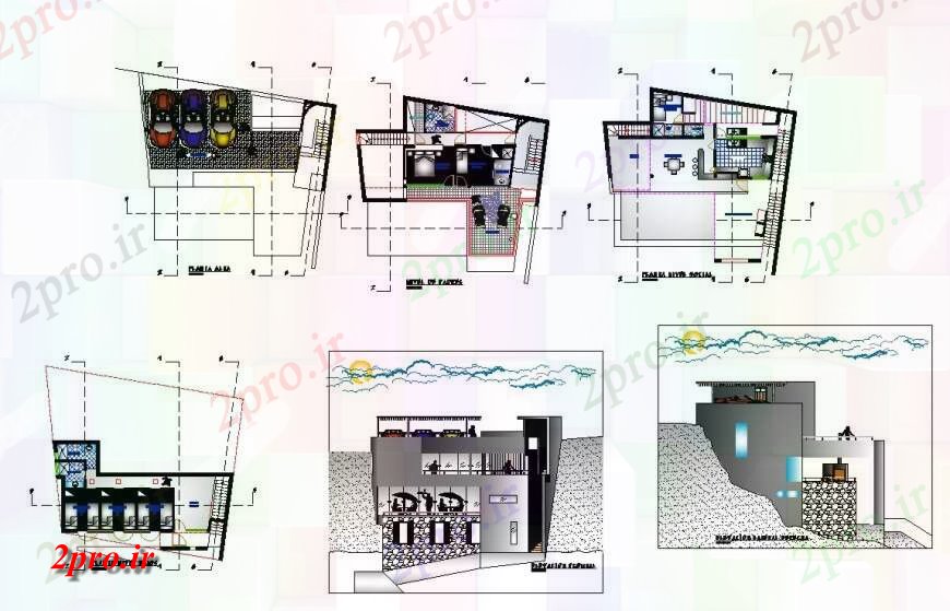 دانلود نقشه مسکونی  ، ویلایی ، آپارتمان  طرحی خانه پیشنهاد و نما جزئیات (کد127733)