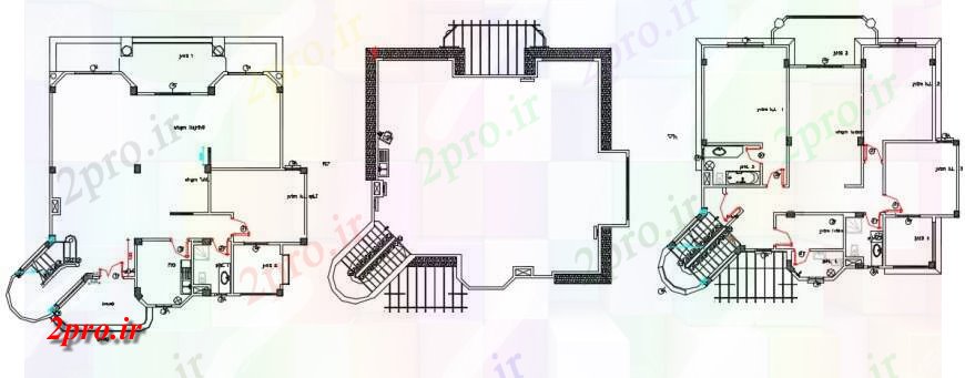 دانلود نقشه مسکونی  ، ویلایی ، آپارتمان  طراحی معماری نمای بالا، تراس جزئیات (کد127754)