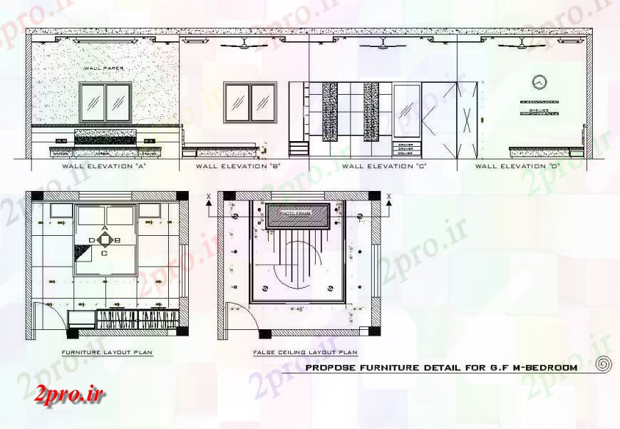 دانلود نقشه حمام مستر پیشنهاد جزئیات مبلمان را در اتاق خواب  (کد127760)