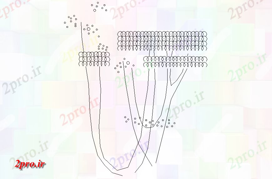 دانلود نقشه درختان و گیاهان درخچه نما 2 د  جزئیات (کد127808)