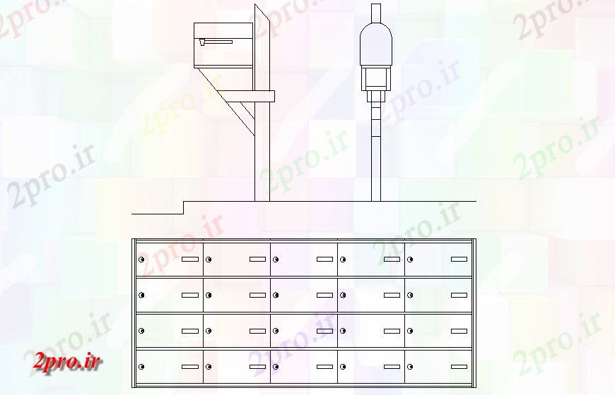 دانلود نقشه میز و صندلی صندوق پستی طرح (کد127830)