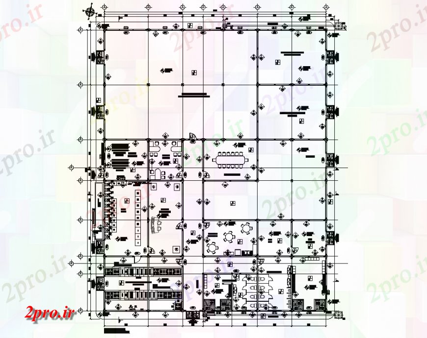 دانلود نقشه ساختمان دولتی ، سازمانی طراحی جزئیات الکتریکی اداره دولتی اتوکد 33 در 42 متر (کد127937)