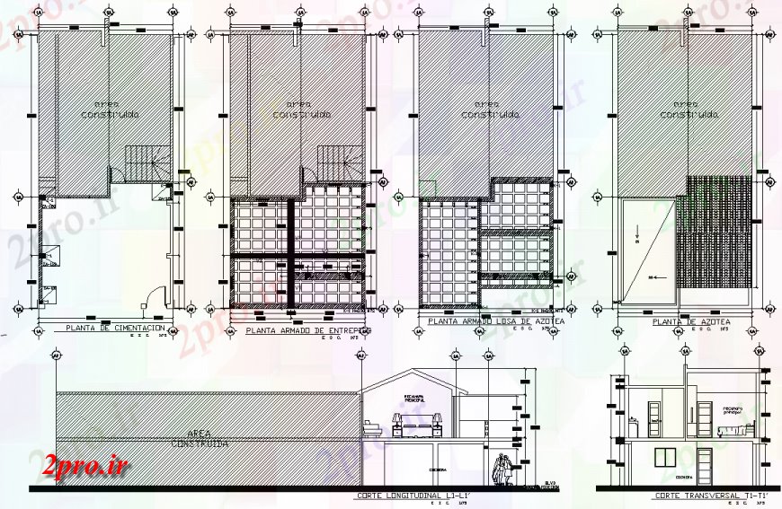 دانلود نقشه ساختمان دولتی ، سازمانی مجوز مسکن طراحی طرحی جزئیات اتوکد 8 در 8 متر (کد127938)