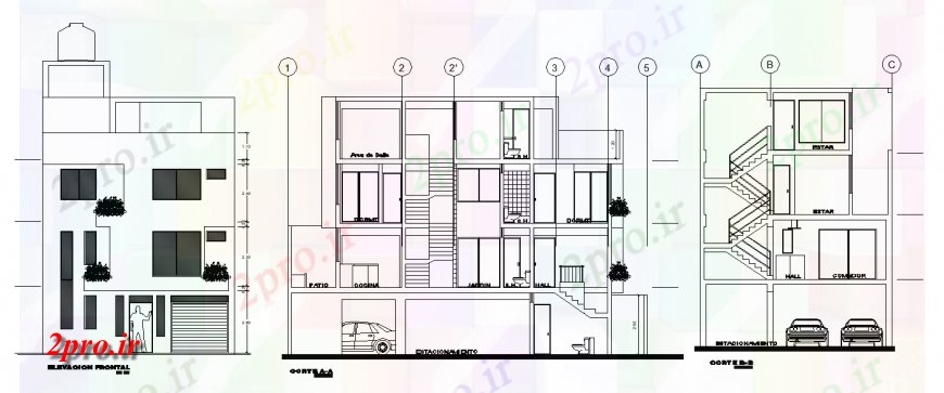 دانلود نقشه مسکونی  ، ویلایی ، آپارتمان  جزئیات نمای از خانه  اتوکد (کد127947)