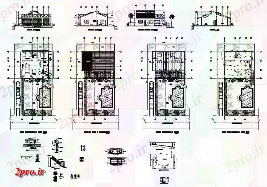 دانلود نقشه مسکونی  ، ویلایی ، آپارتمان  طرحی و نما از ساختار خانه  سازنده بلوک طرح (کد127956)