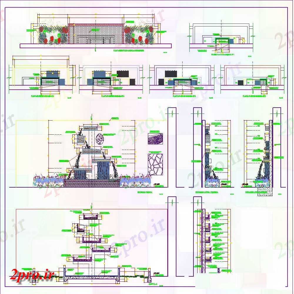دانلود نقشه جزئیات طراحی تسویه خانهجزئیات تصفیه آب سازه  طرحی واحد سازنده  (کد127961)