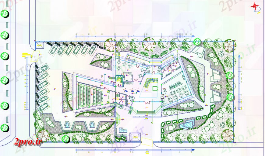 دانلود نقشه ساختمان دولتی ، سازمانی طراحی مرکز جامعه در اتوکد 17 در 19 متر (کد127975)