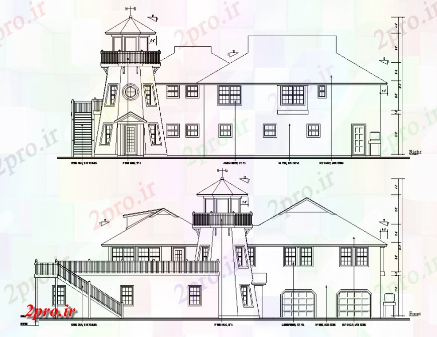 دانلود نقشه مسکونی  ، ویلایی ، آپارتمان  گوتیک بیرونی نما ساختار خانه اتوکد (کد127979)