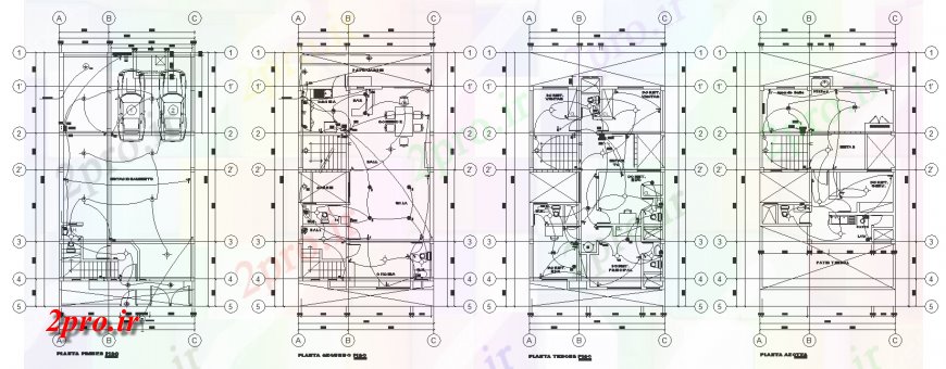 دانلود نقشه طراحی داخلی طراحی های الکتریکی خانه در اتوکد 16 در 31 متر (کد128050)
