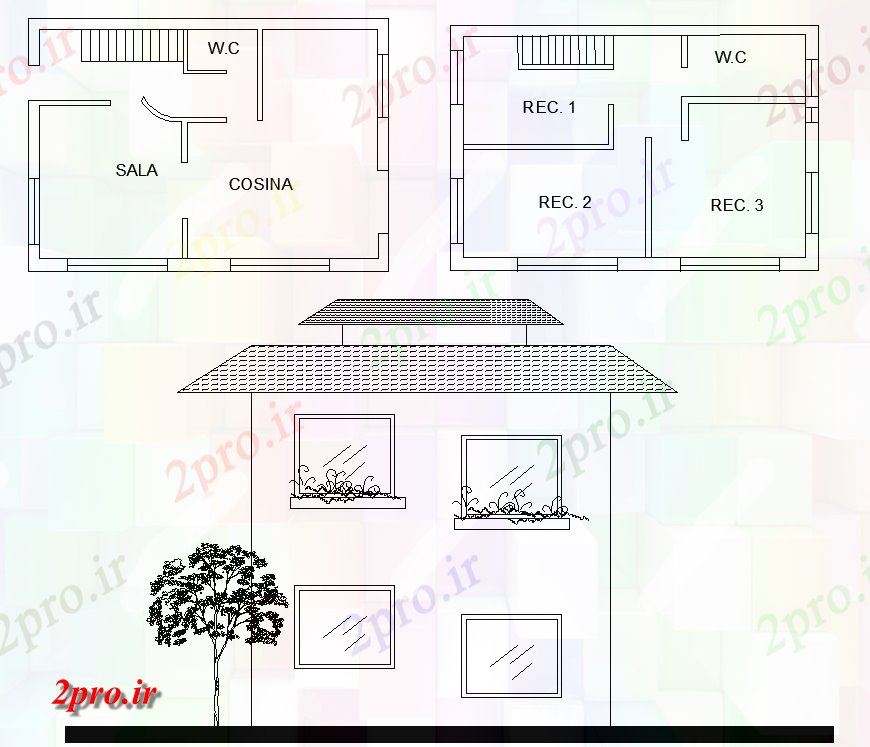 دانلود نقشه مسکونی  ، ویلایی ، آپارتمان  طرحی خانه معماری و نما طراحی  اتوکد (کد128063)