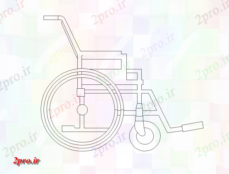 دانلود نقشه میز و صندلی صندلی چرخ به طرف  (کد128084)