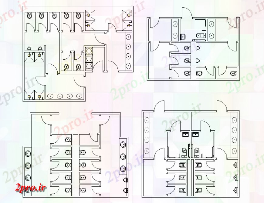 دانلود نقشه حمام مستر هتل بخش بهداشتی  (کد128122)