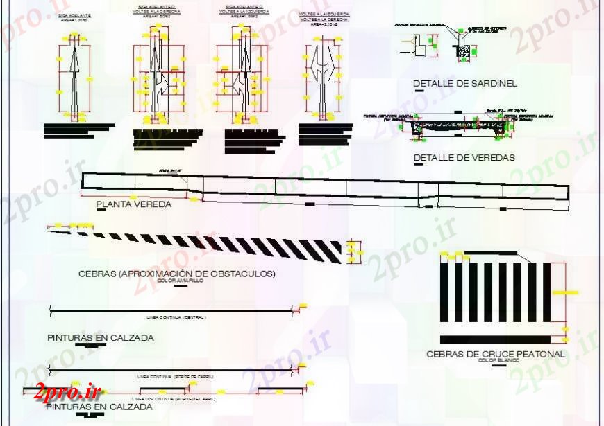 دانلود نقشه جزئیات ساخت پل نشانه هایی از یک طرحی پل، نما و بخش جزئیات (کد128174)