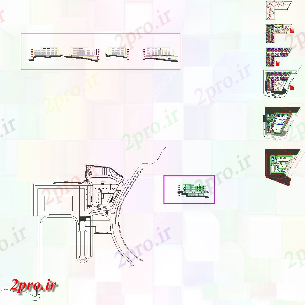 دانلود نقشه ساختمان اداری - تجاری - صنعتی پروژه نمای بازنشستگی جزئیات 31 در 47 متر (کد128184)