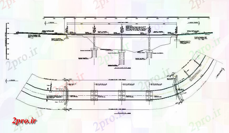 دانلود نقشه جزئیات ساخت پل طرحی پل فضایی و بخش جزئیات  چیدمان (کد128205)