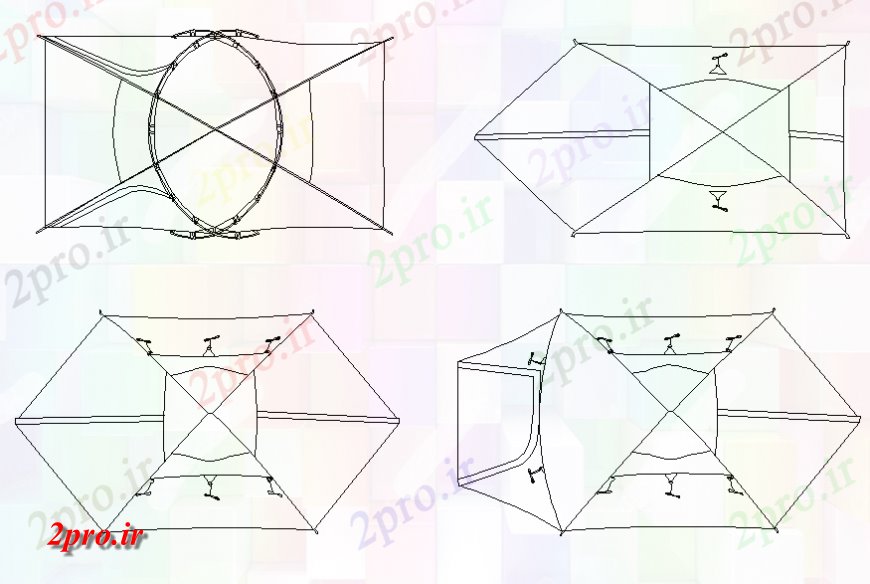 دانلود نقشه مسکونی  ، ویلایی ، آپارتمان  چادر خانه  نما طراحی جزئیات (کد128212)