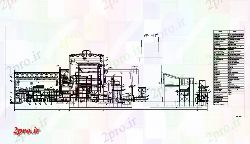 دانلود نقشه کارخانه صنعتی  ، کارگاه حرارتی گیاهی انرژی برق ایستگاه جزئیات اصلی مقطعی (کد128216)