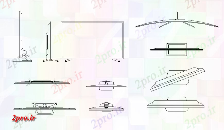 دانلود نقشه بلوک ، آرام ، نماد تلویزیون پویا بلوک نما  (کد128275)