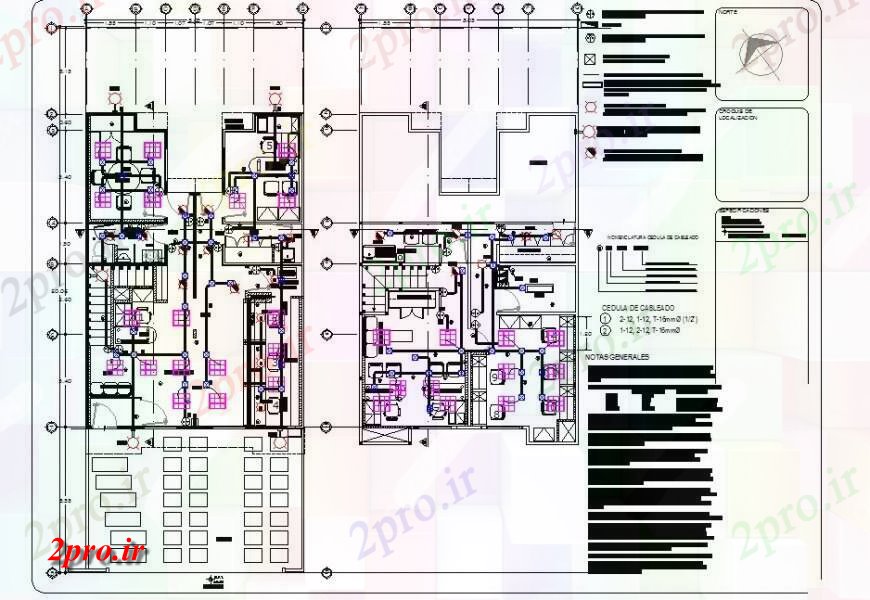 دانلود نقشه طراحی اتوکد پایه پایه و اساس خانه طرحی برنامه ریزی 8 در 16 متر (کد128318)