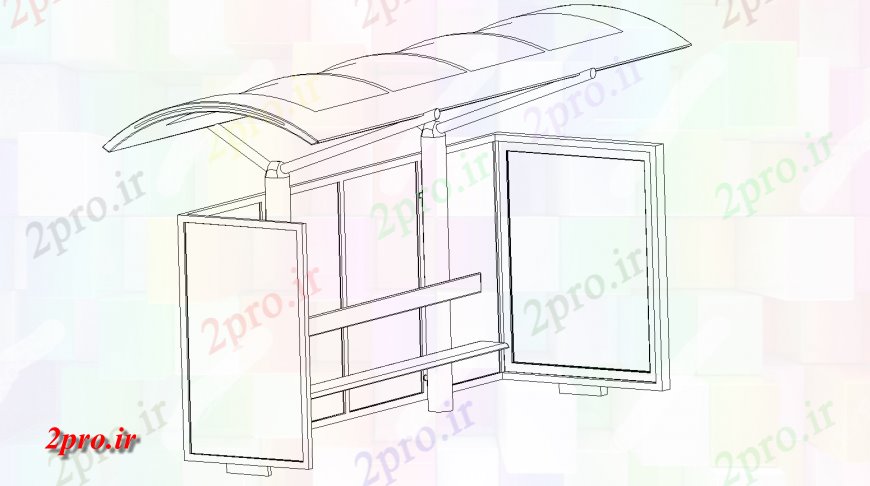 دانلود نقشه  ساختمان دولتی ، سازمانی اتوبوس جزئیات توقف طراحی  اتوکد (کد128379)