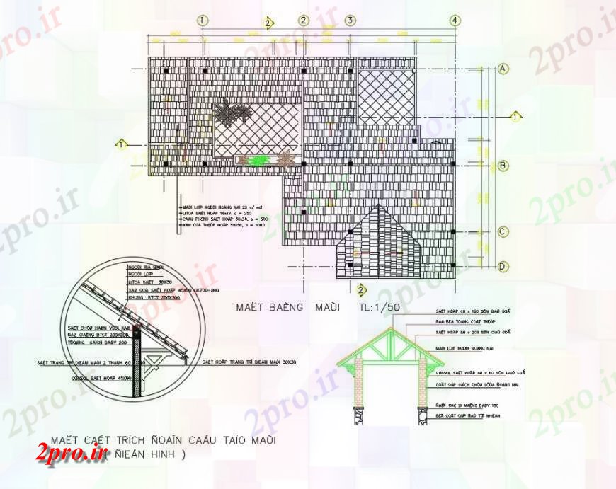 دانلود نقشه طراحی جزئیات تقویت کننده طرحی سقف و بخش 10 در 15 متر (کد128389)