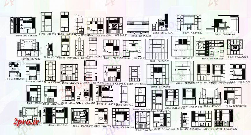 دانلود نقشه بلوک مبلمان  از نما طراحی کابینت  (کد128403)