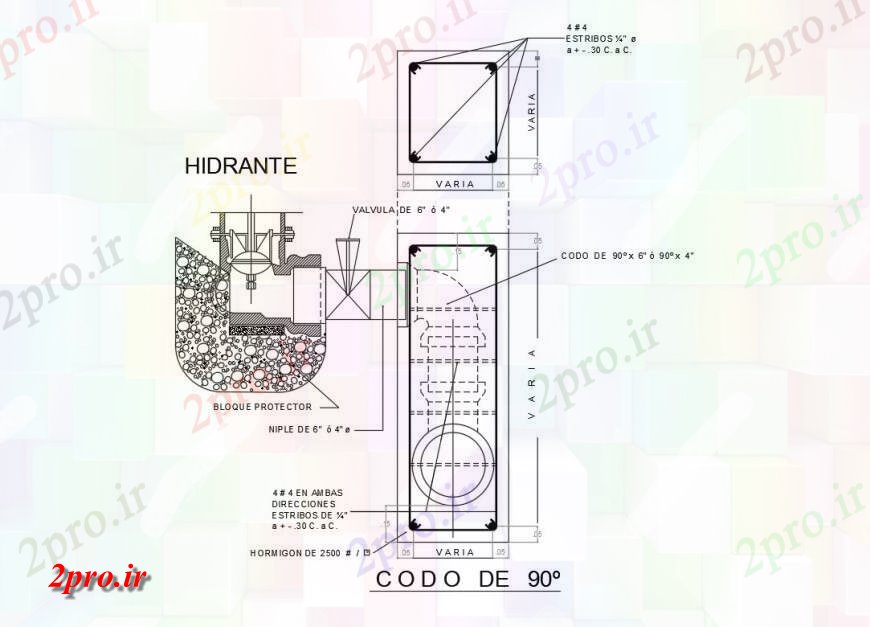 دانلود نقشه جزئیات ساخت و ساز طرحی ها شیر آتش نشانی خیابان و بخش  چیدمان (کد128431)