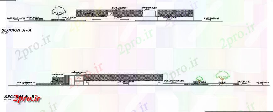 دانلود نقشه طراحی جزئیات تقویت کننده بخش از دروازه ویلا  طرح (کد128460)