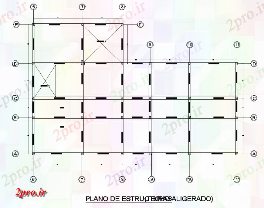 دانلود نقشه طراحی جزئیات ساختار شبکه ساختار ستون و پرتو طرحی ساخت  (کد128521)