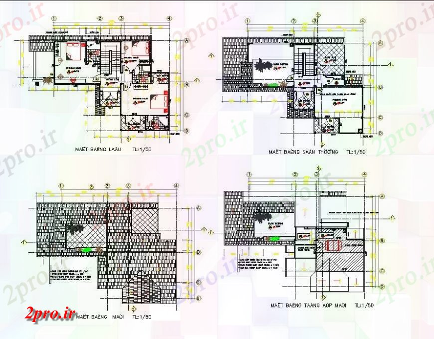 دانلود نقشه مسکونی ، ویلایی ، آپارتمان جزئیات 3 BHK برنامه ریزی خانه 7 در 12 متر (کد128543)