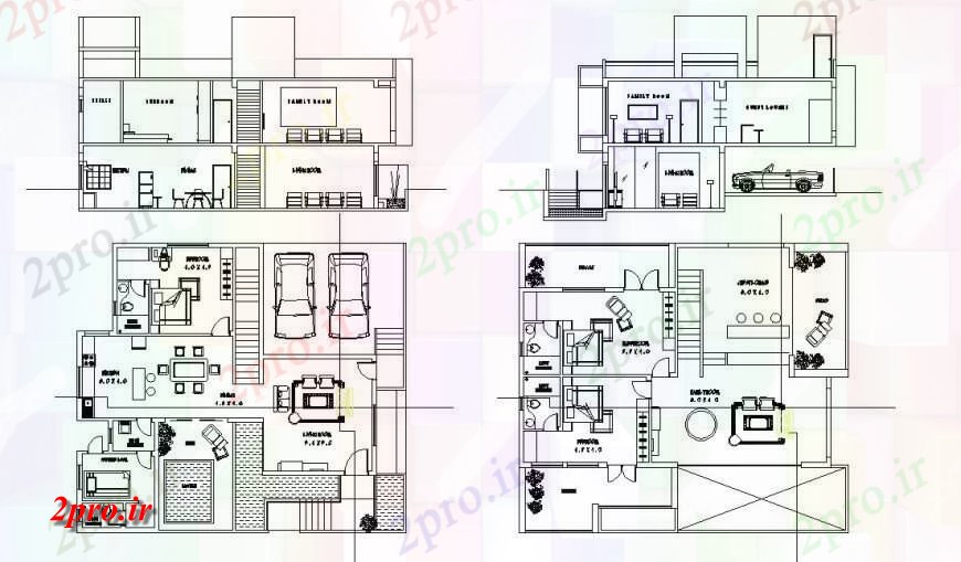 دانلود نقشه مسکونی ، ویلایی ، آپارتمان طرحی ویلایی و بخش چیدمان 13 در 16 متر (کد128548)