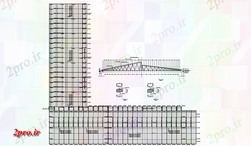 دانلود نقشه کارخانه صنعتی  ، کارگاه جزئیات خرپا از صنعت  اتوکد (کد128569)