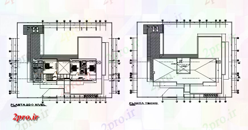 دانلود نقشه مسکونی  ، ویلایی ، آپارتمان  دوم و تراس طرحی طبقه جزئیات طرحی خانه (کد128574)