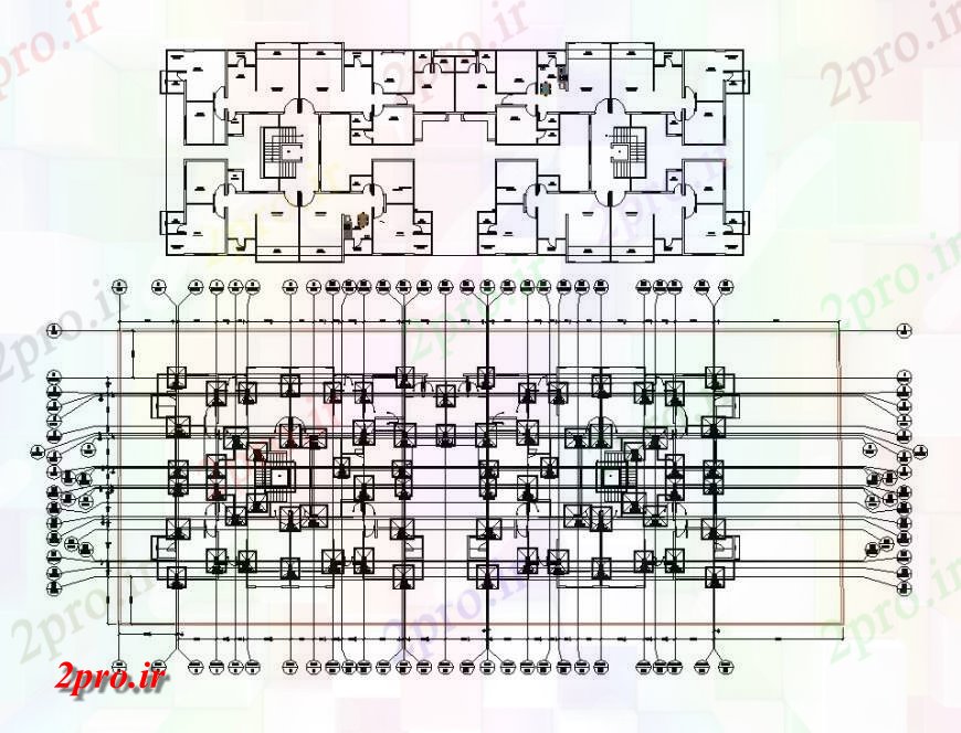 دانلود نقشه جزئیات و فضای داخلی شرکت ساختار ساختمان تعاونی و دیگر بلوک ساخت و ساز 16 در 45 متر (کد128581)