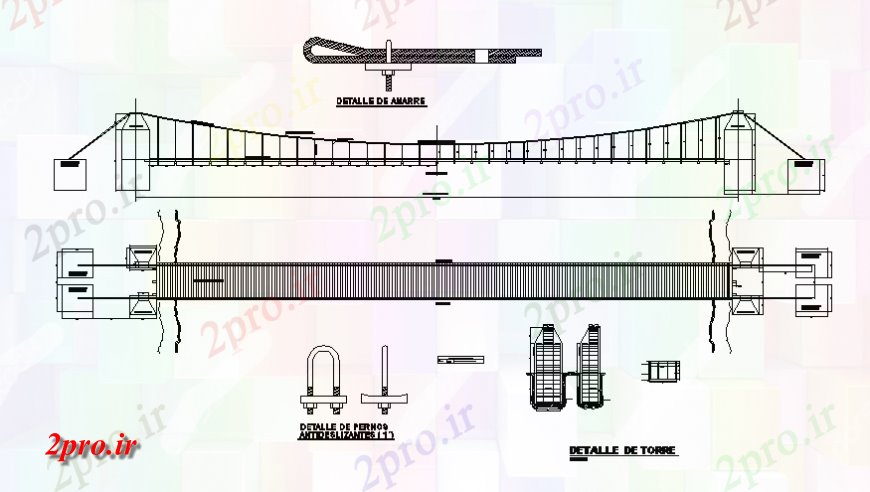 دانلود نقشه جزئیات ساخت پل پل نما، بخش و خودکار  جزئیات (کد128587)