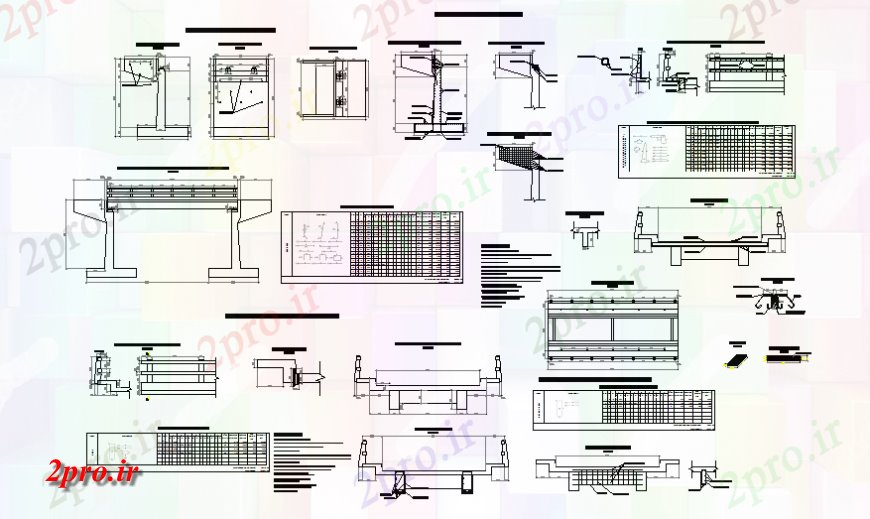دانلود نقشه جزئیات ساخت پل پل ساختار سازنده فضایی جزئیات (کد128594)