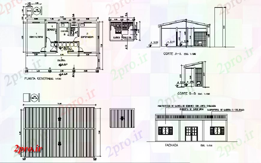 دانلود نقشه حمام مستر دفتر نما بهداشتی، بخش ها و طرحی و جزئیات طرحی پوشش  (کد128635)