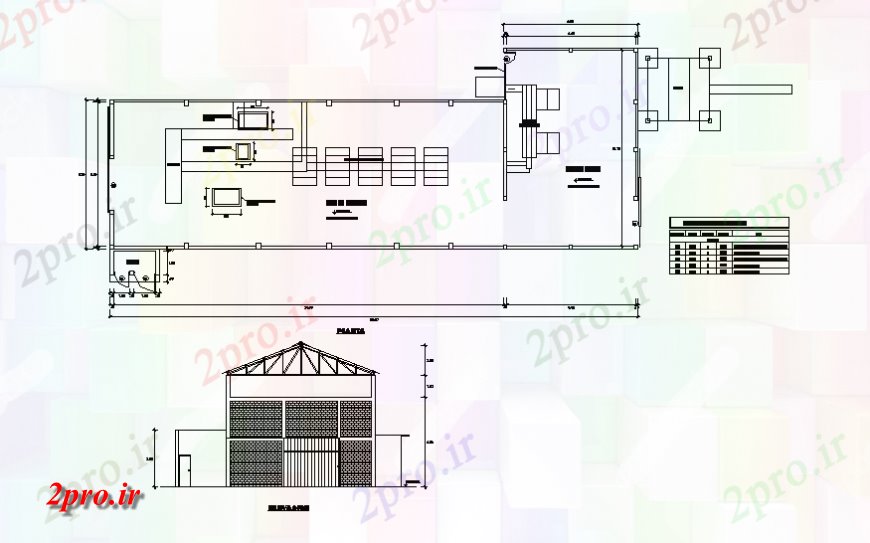 دانلود نقشه کارخانه صنعتی  ، کارگاه نما انبار صنعتی  و طرحی جزئیات (کد128642)