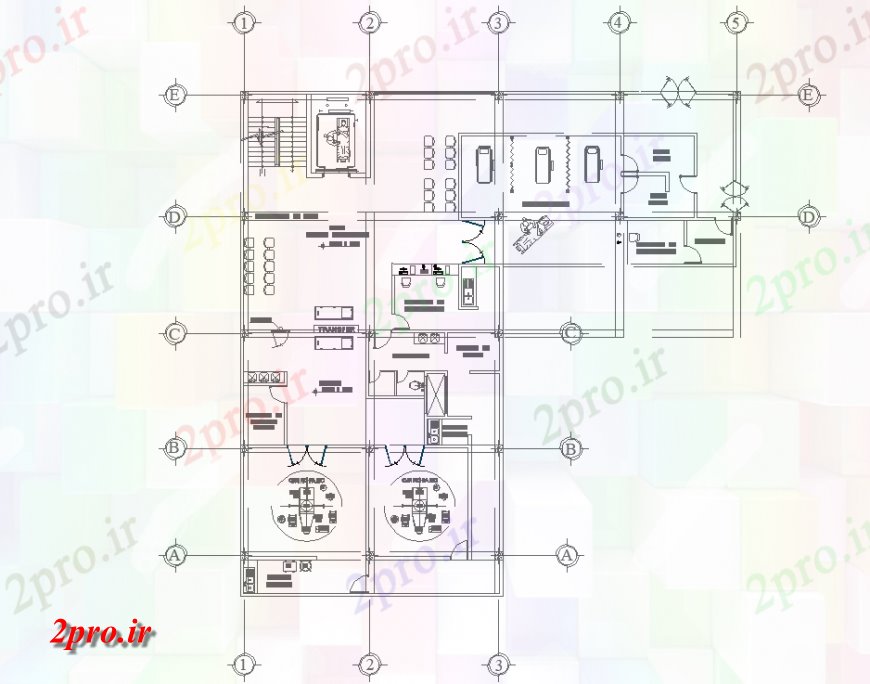 دانلود نقشه بیمارستان - درمانگاه - کلینیک طرحی طبقه کلینیک طراحی 25 در 25 متر (کد128692)