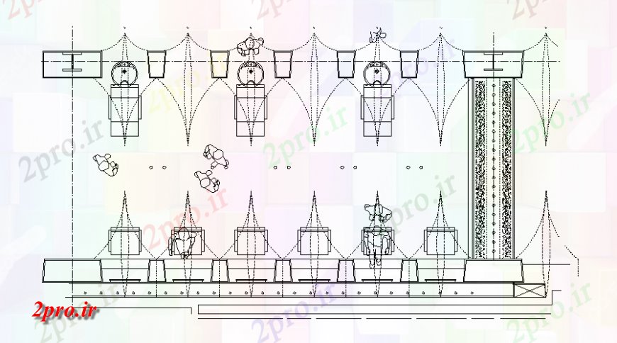 دانلود نقشه ساختمان اداری - تجاری - صنعتی سقف طراحی سالن  طراحی (کد128703)