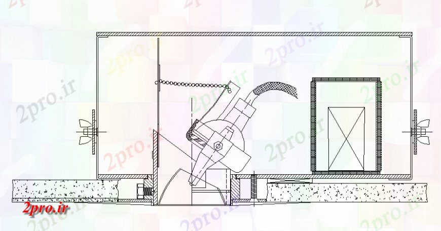 دانلود نقشه جزئیات ساخت و ساز بخش از کج بیل زدن جزئیات (کد128708)