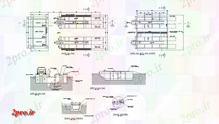 دانلود نقشه جزئیات ساخت و ساز طراحی جزئیات سیستم پارکینگ هیدرولیک اتوکد (کد128717)