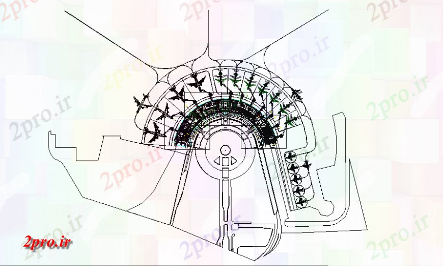 دانلود نقشه فرودگاه فرودگاه  برنامه ریزی اتوکد (کد128732)