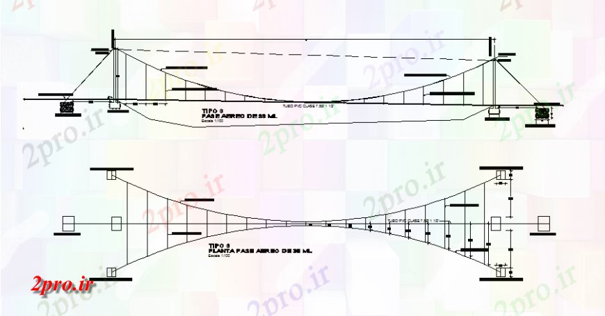 دانلود نقشه جزئیات ساخت پل نما و بخش پل   (کد128749)