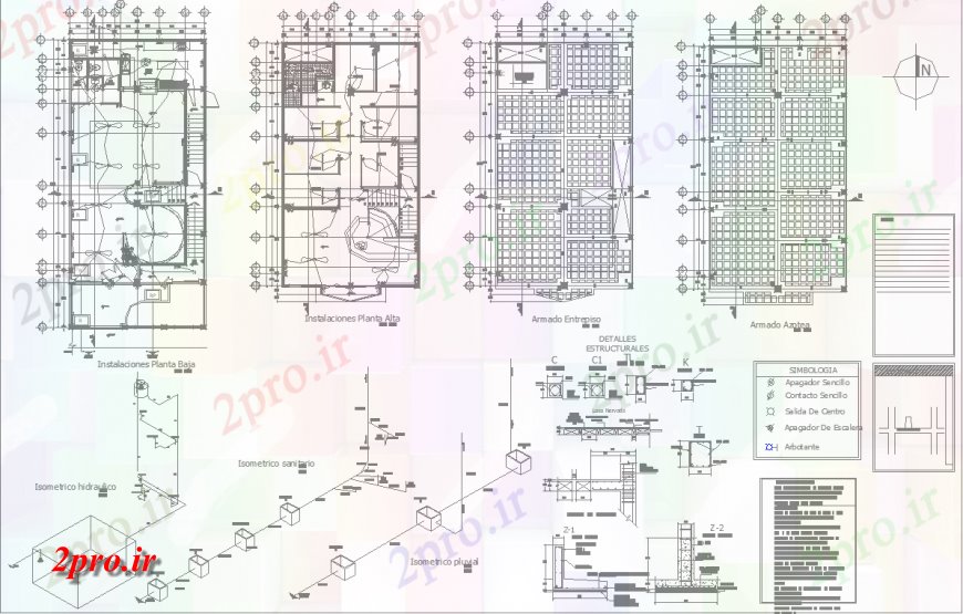 دانلود نقشه طراحی داخلی طراحی برق ساختمان اداری 9 در 16 متر (کد128762)
