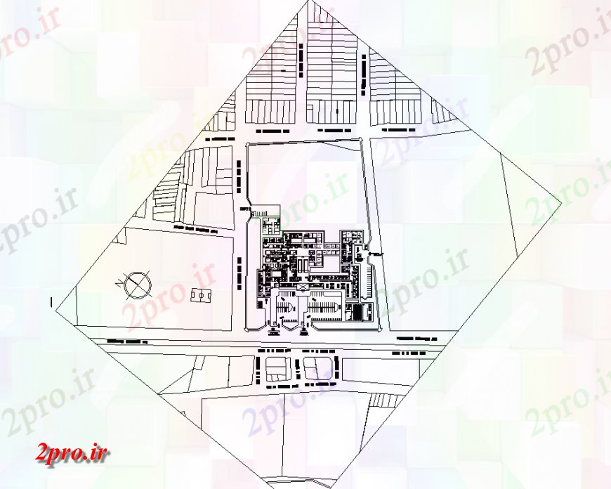 دانلود نقشه بیمارستان - درمانگاه - کلینیک طرحی سایت بیمارستان های دولتی 112 در 149 متر (کد128813)