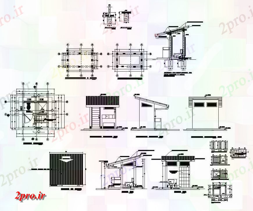 دانلود نقشه بلوک های بهداشتی بهداشتی توالت ساختار جزئیات  ساخت و ساز (کد128857)