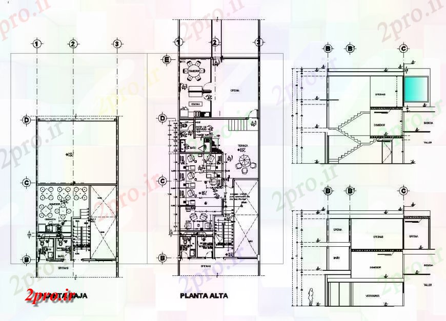 دانلود نقشه جزئیات و طراحی داخلی دفتر ساختمان اداری جزئیات ساختاری طرحی بلوک ساخت و ساز و بخش  (کد128876)