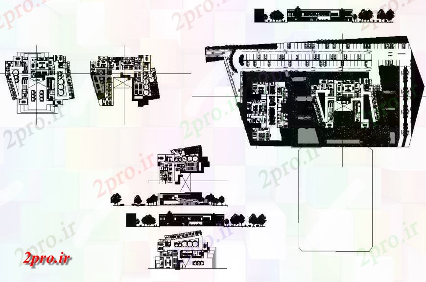 دانلود نقشه جزئیات و فضای داخلی شرکت  طرحی نمونه و نما از ساختار ساختمان شرکت های بزرگ  دو بعدی   (کد128885)